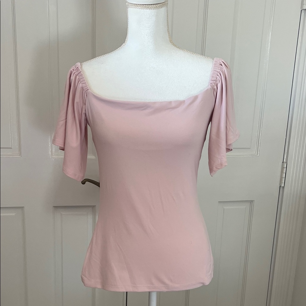 Susana Monaco Pink Off-Shoulder Top M